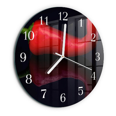 Glas wanduhr Chilischoten