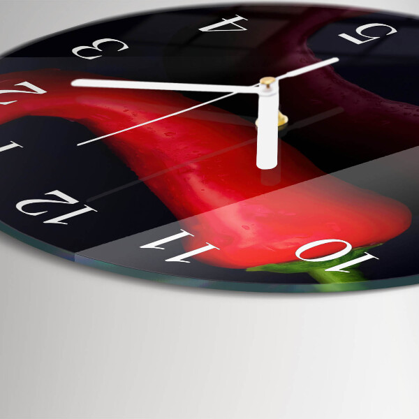 Glas wanduhr Chilischoten