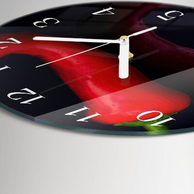 Glas wanduhr Chilischoten