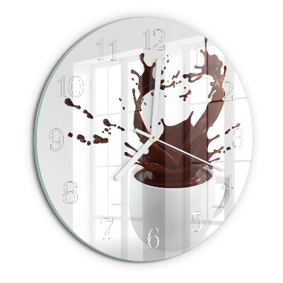 Glas wanduhr Kaffee