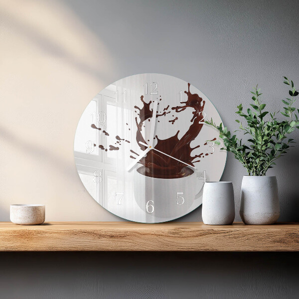 Glas wanduhr Kaffee