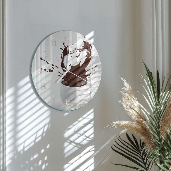 Glas wanduhr Kaffee
