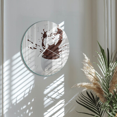 Glas wanduhr Kaffee