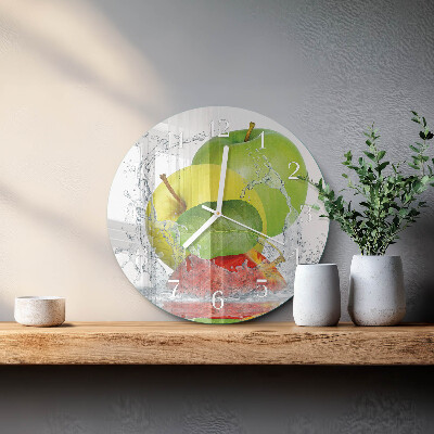 Glas wanduhr Apfel