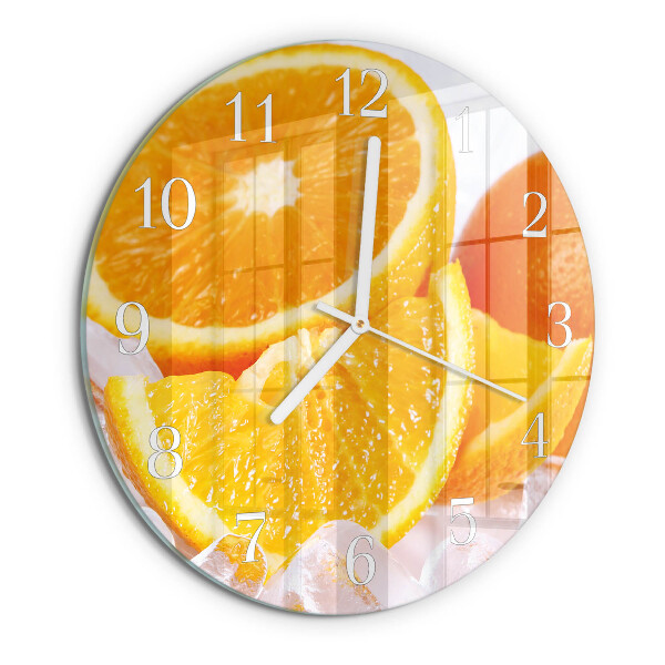 Glas wanduhr Orangen