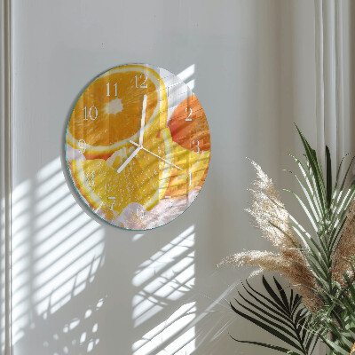Glas wanduhr Orangen