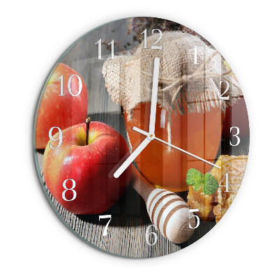 Glas wanduhr Apfelhonig