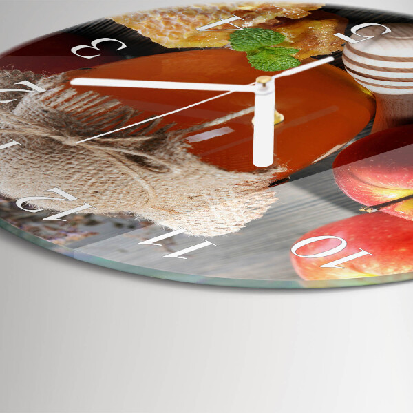 Glas wanduhr Apfelhonig
