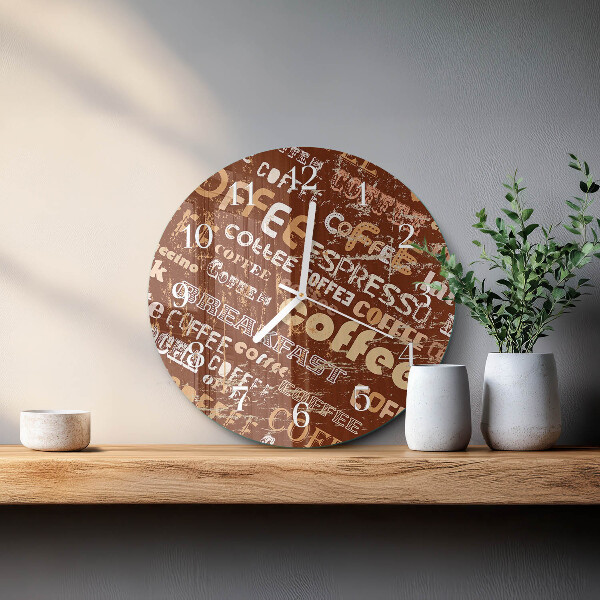 Glas wanduhr Kaffee