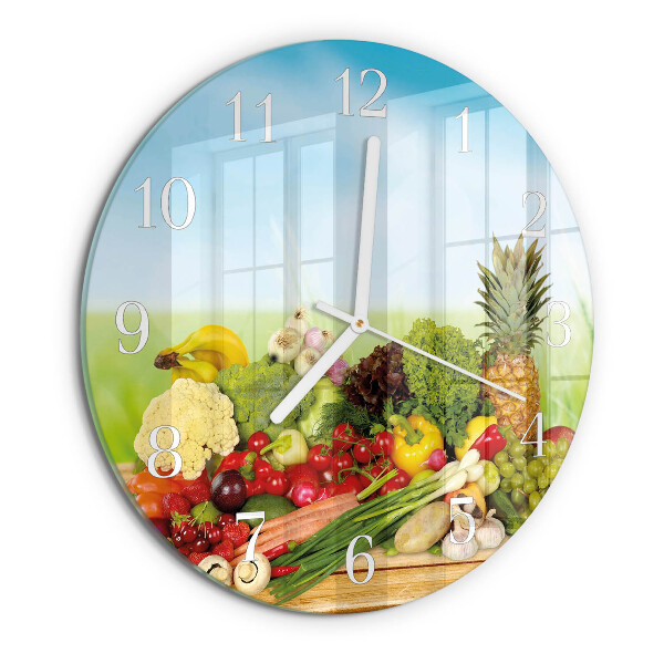 Glas wanduhr Gemüse Obst