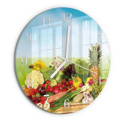 Glas wanduhr Gemüse Obst