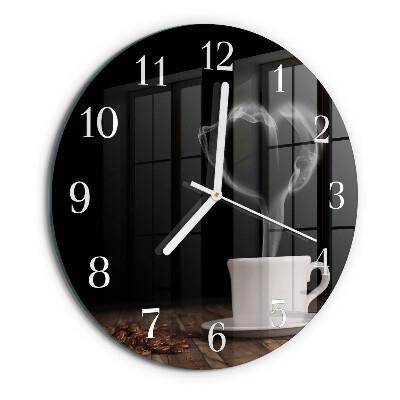 Glas wanduhr Kaffee