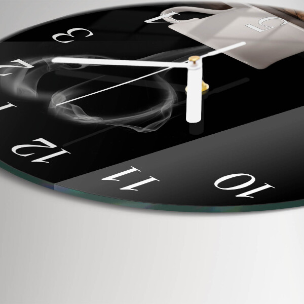 Glas wanduhr Kaffee