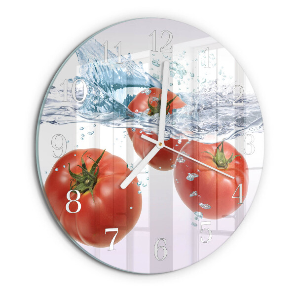 Glas wanduhr Tomaten