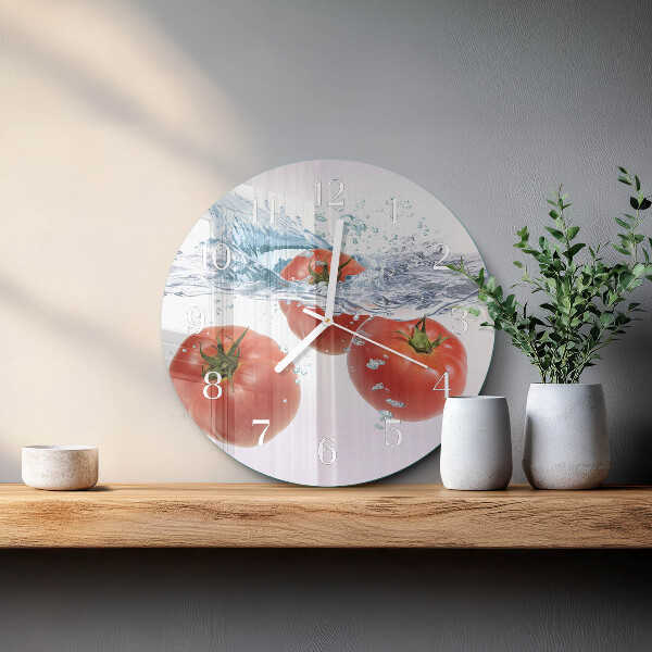 Glas wanduhr Tomaten