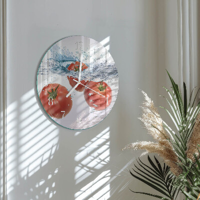 Glas wanduhr Tomaten