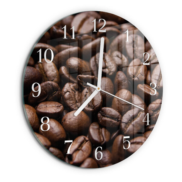 Glas wanduhr Kaffeebohnen