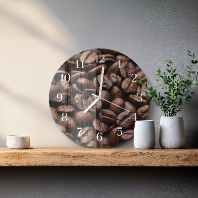 Glas wanduhr Kaffeebohnen