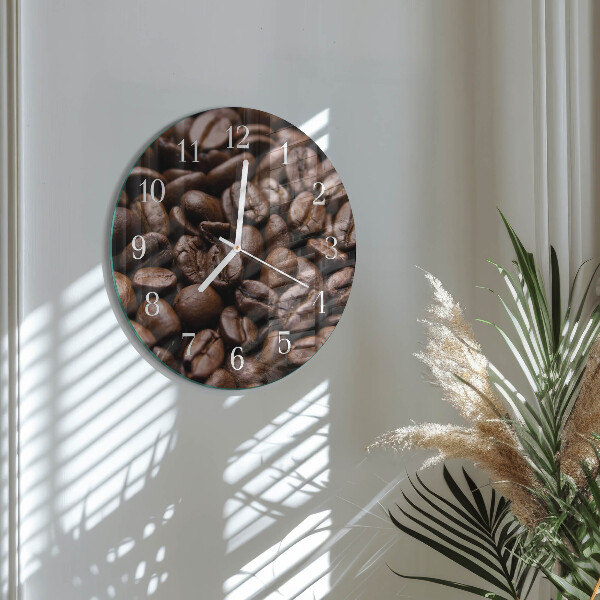 Glas wanduhr Kaffeebohnen
