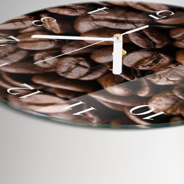 Glas wanduhr Kaffeebohnen