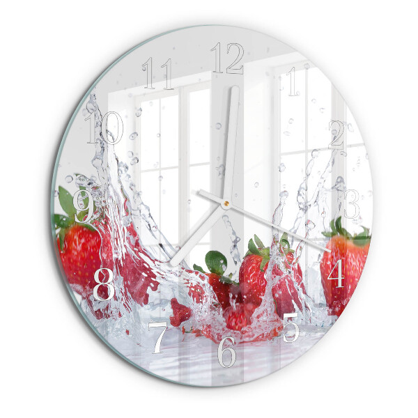 Glas wanduhr Erdbeere