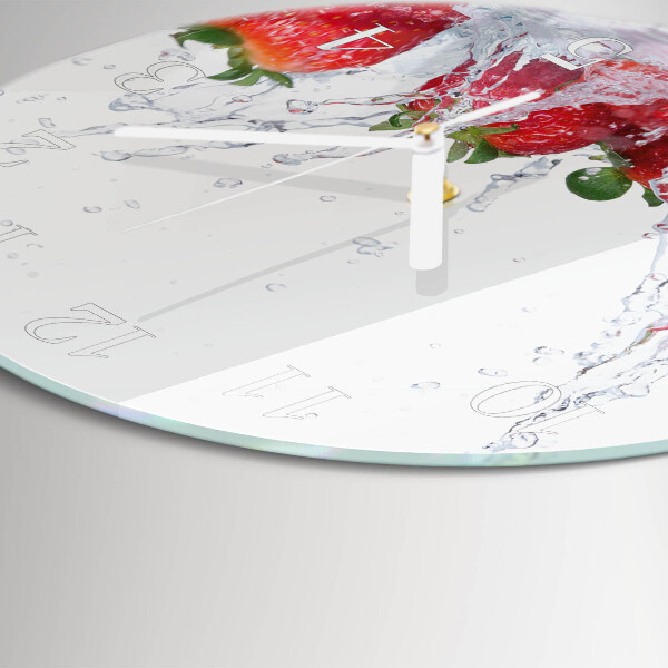Glas wanduhr Erdbeere