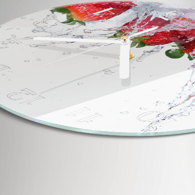 Glas wanduhr Erdbeere