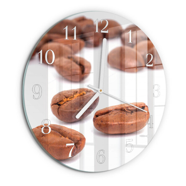 Glas wanduhr Kaffeebohnen