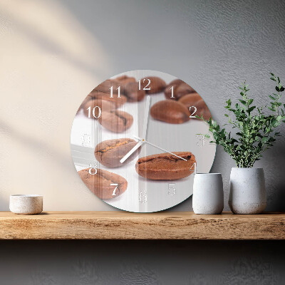 Glas wanduhr Kaffeebohnen