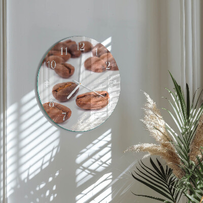 Glas wanduhr Kaffeebohnen