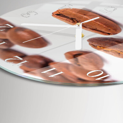Glas wanduhr Kaffeebohnen