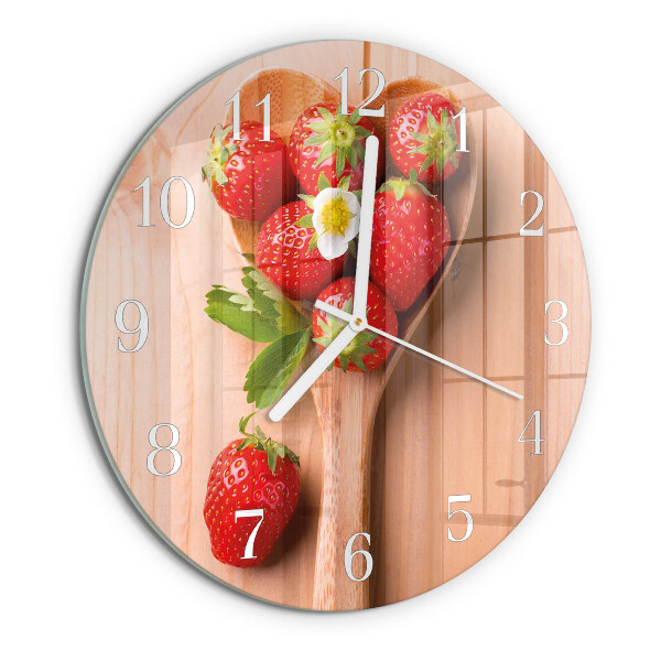 Glas wanduhr Erdbeere