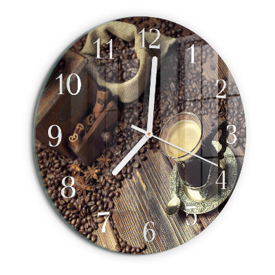 Glas wanduhr Kaffee