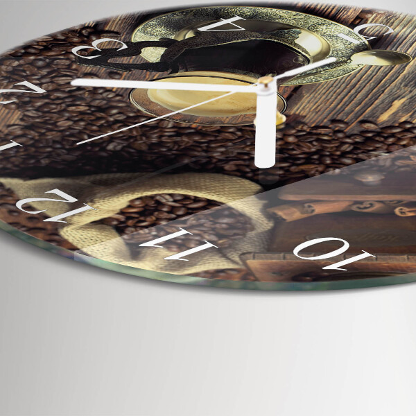 Glas wanduhr Kaffee
