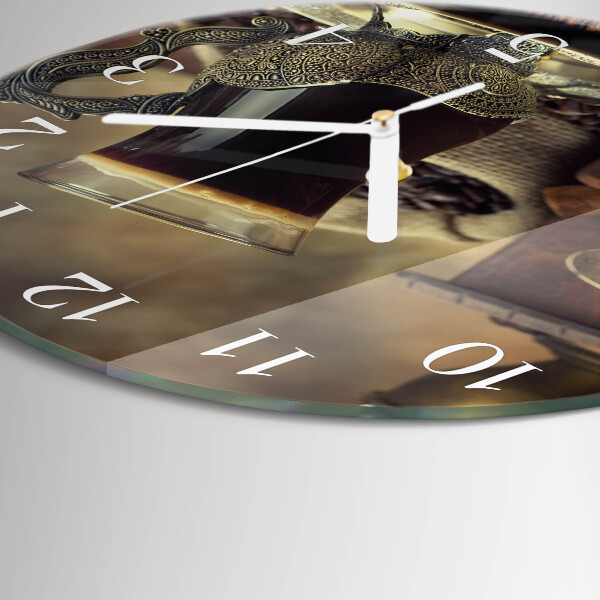 Glas wanduhr Kaffee