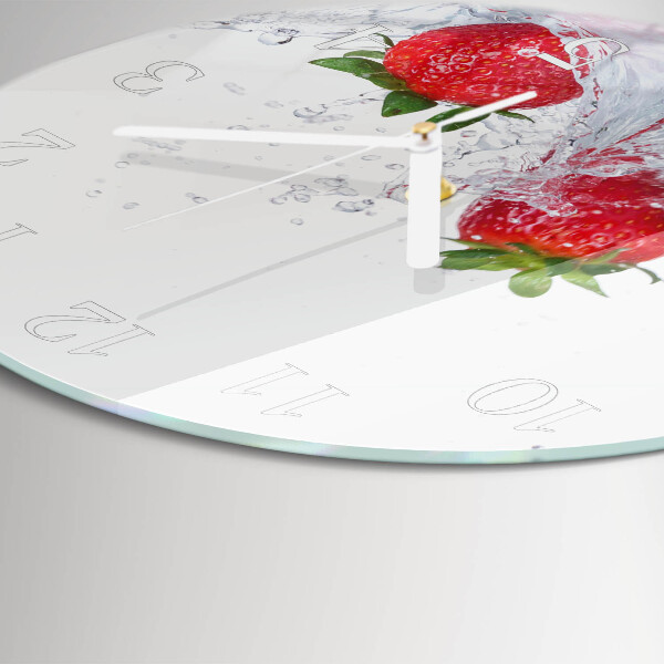 Glas wanduhr Erdbeere