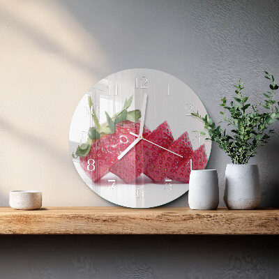 Glas wanduhr Erdbeere