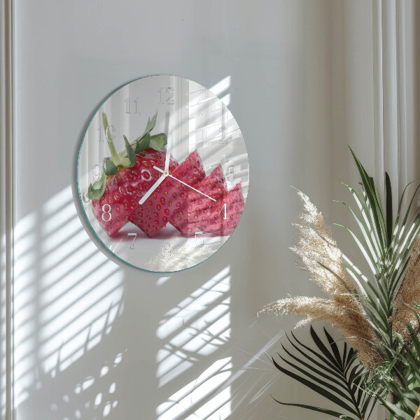 Glas wanduhr Erdbeere