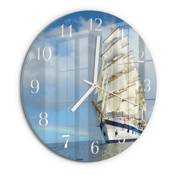 Glas wanduhr Schiff