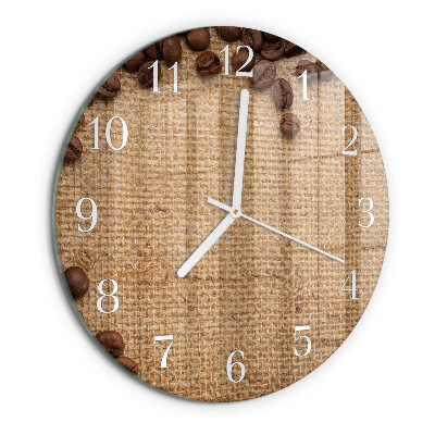 Glas wanduhr Kaffeebohnen
