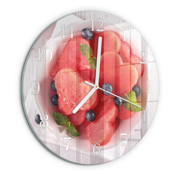 Glas wanduhr Wassermelonenherz