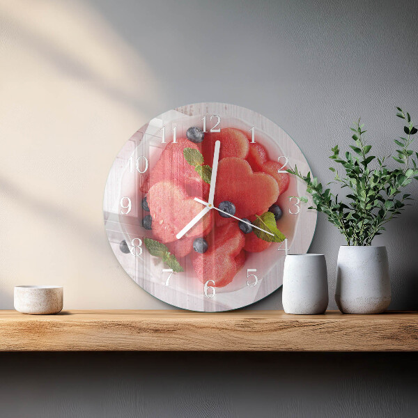 Glas wanduhr Wassermelonenherz