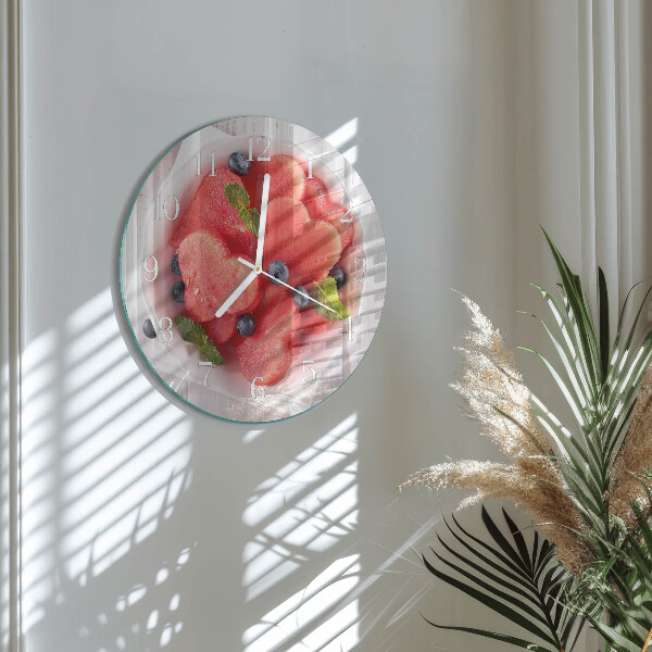 Glas wanduhr Wassermelonenherz