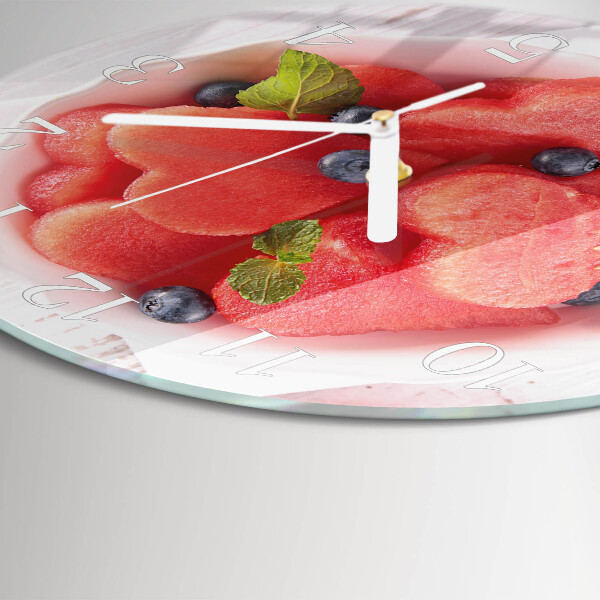 Glas wanduhr Wassermelonenherz