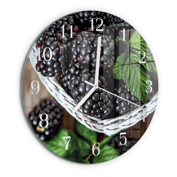 Glas wanduhr Brombeeren