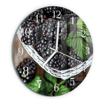 Glas wanduhr Brombeeren