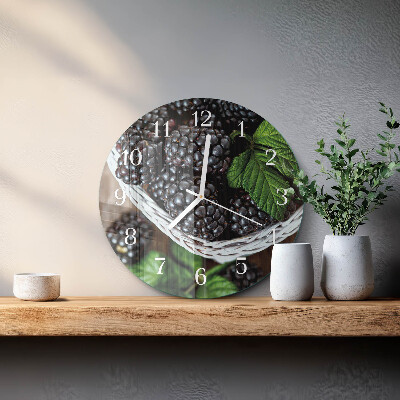 Glas wanduhr Brombeeren