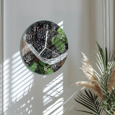 Glas wanduhr Brombeeren