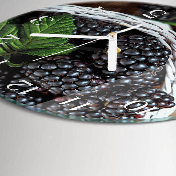 Glas wanduhr Brombeeren