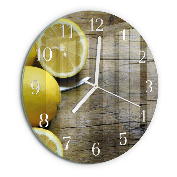 Glas wanduhr Saftige Zitronen